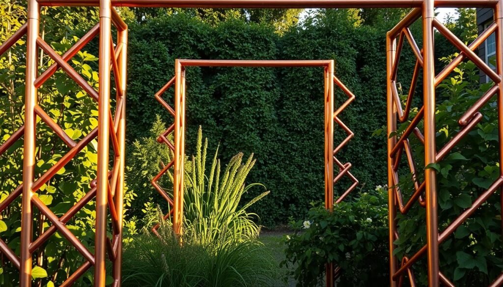 Copper Pipe Modern Geometric Trellis