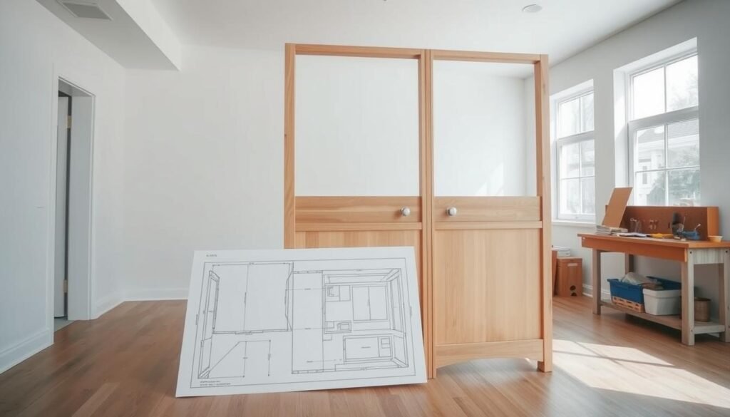 DIY wood room divider planning