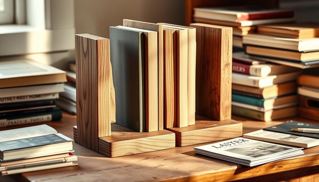 DIY wooden bookends