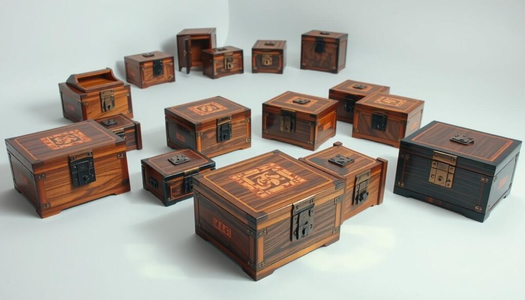 Japanese puzzle boxes with multiple steps