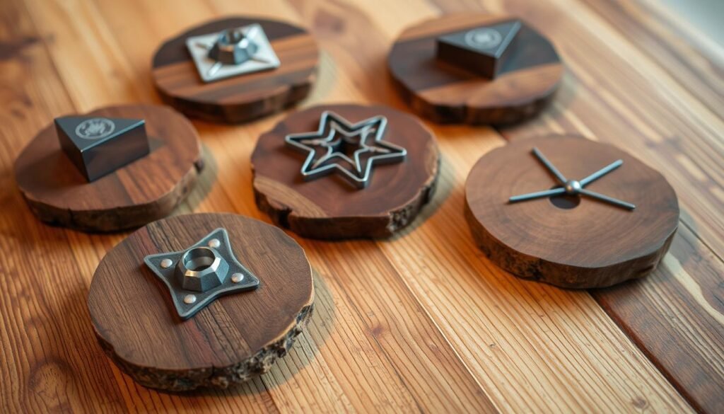 Reclaimed Wood Coasters with Metal Accents