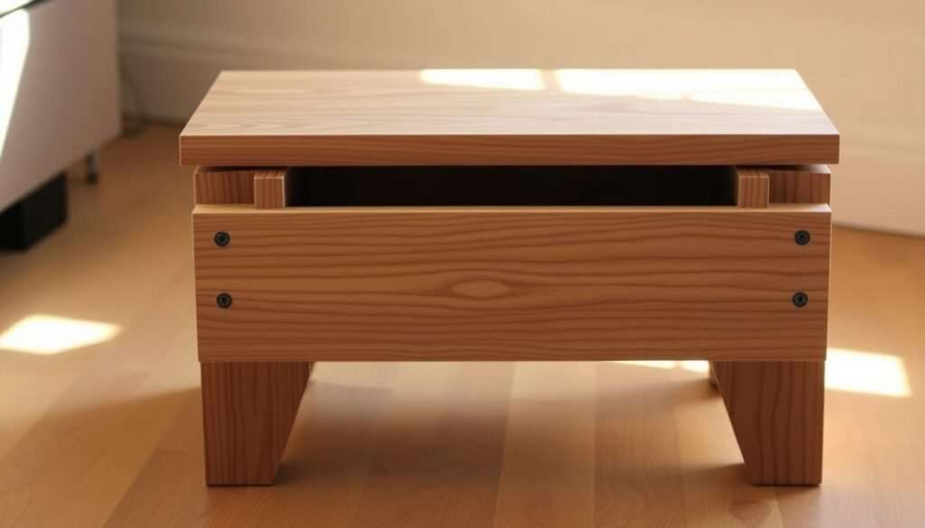 collapsible footstool with storage space
