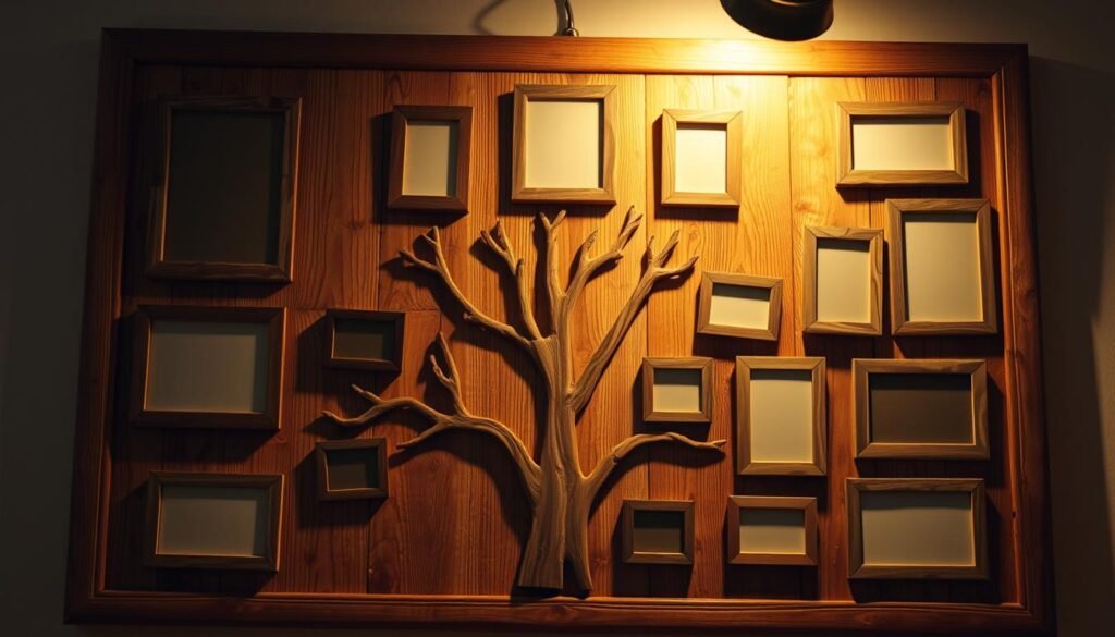 family tree multi-photo wooden frame display