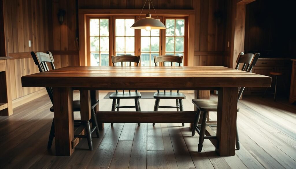 farmhouse-style dining table