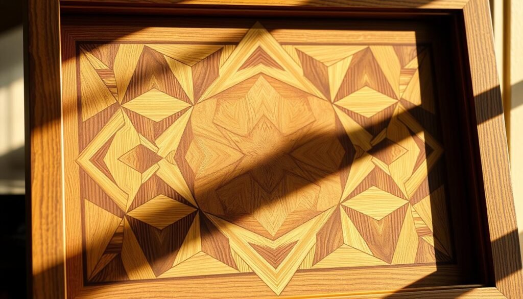 geometric pattern wood frame