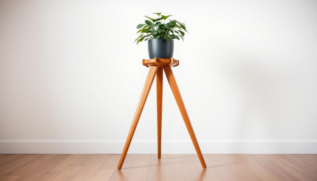 mid-century modern tripod plant stand