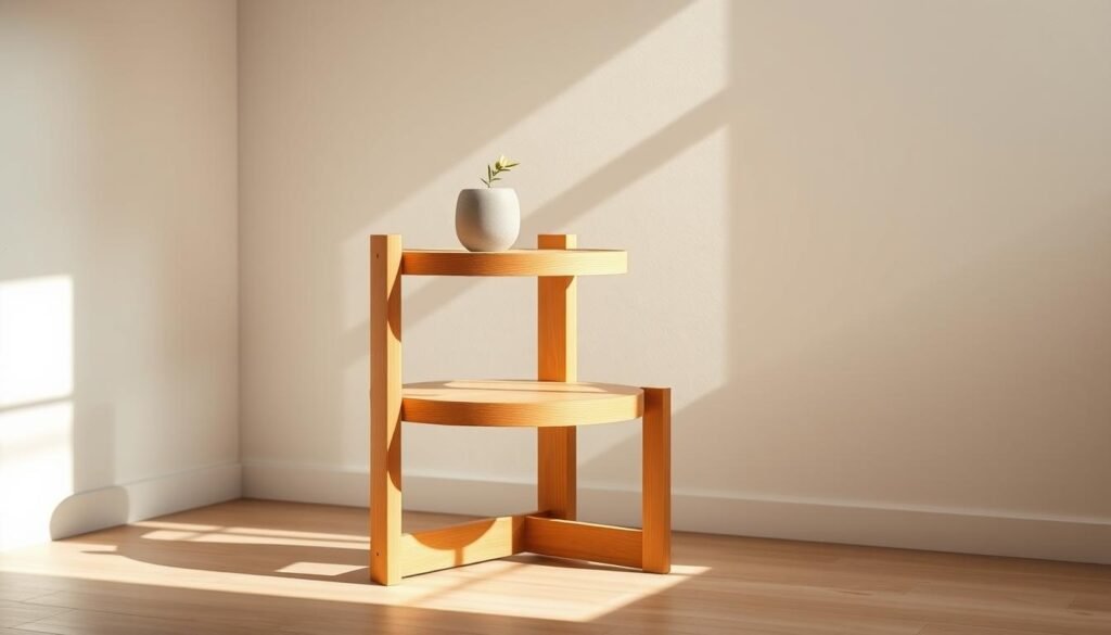 minimalist tiered wooden plant stand