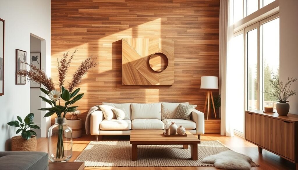 mixing wood wall art with decor elements