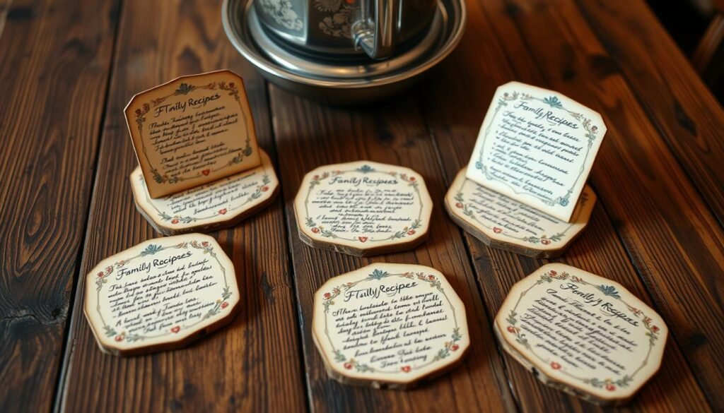 personalized family recipe coasters