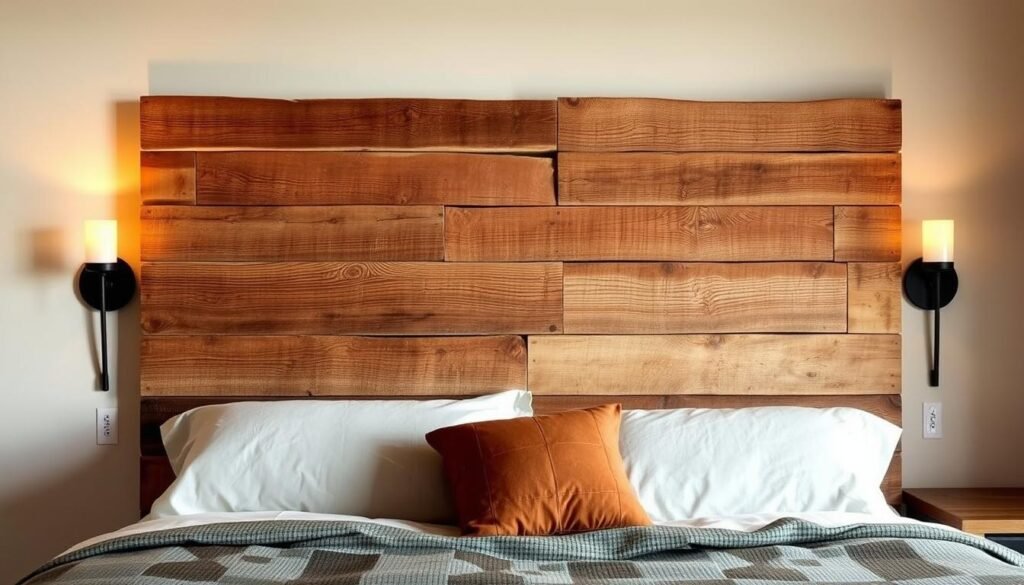 reclaimed wood headboard
