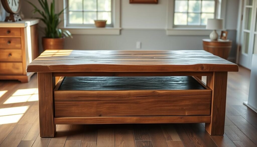 rustic barn wood coffee table