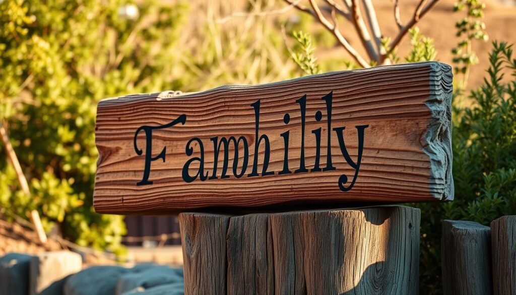 rustic family name signs