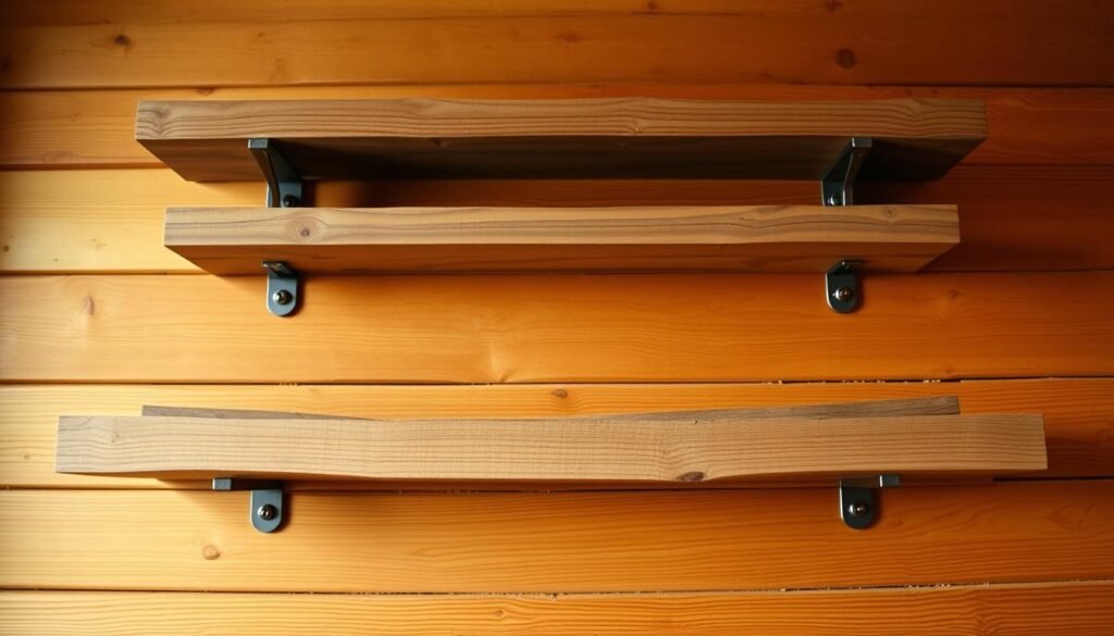 rustic floating shelves with hidden brackets