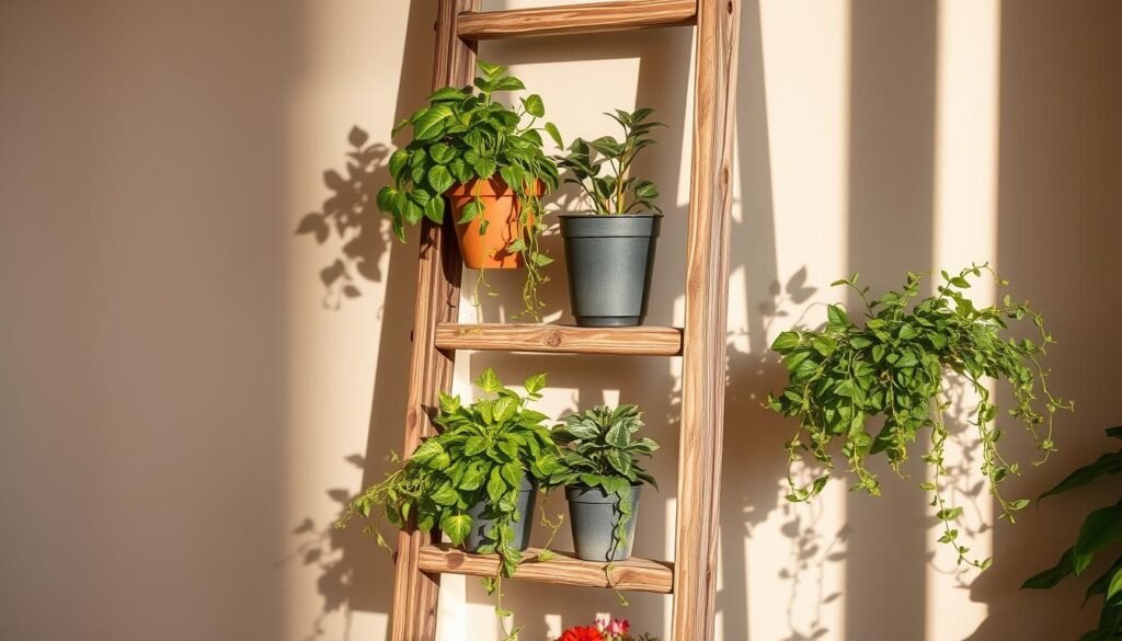 rustic ladder plant stand