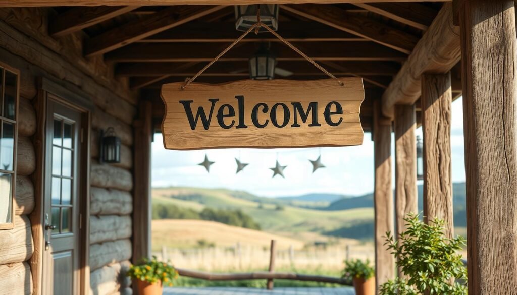 rustic welcome porch signs