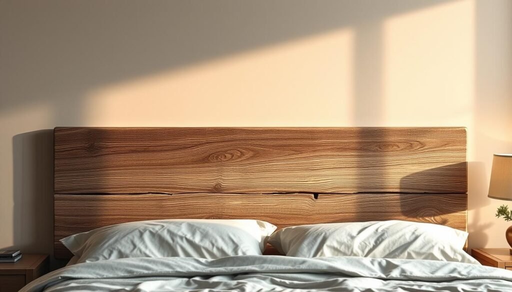rustic wood headboard
