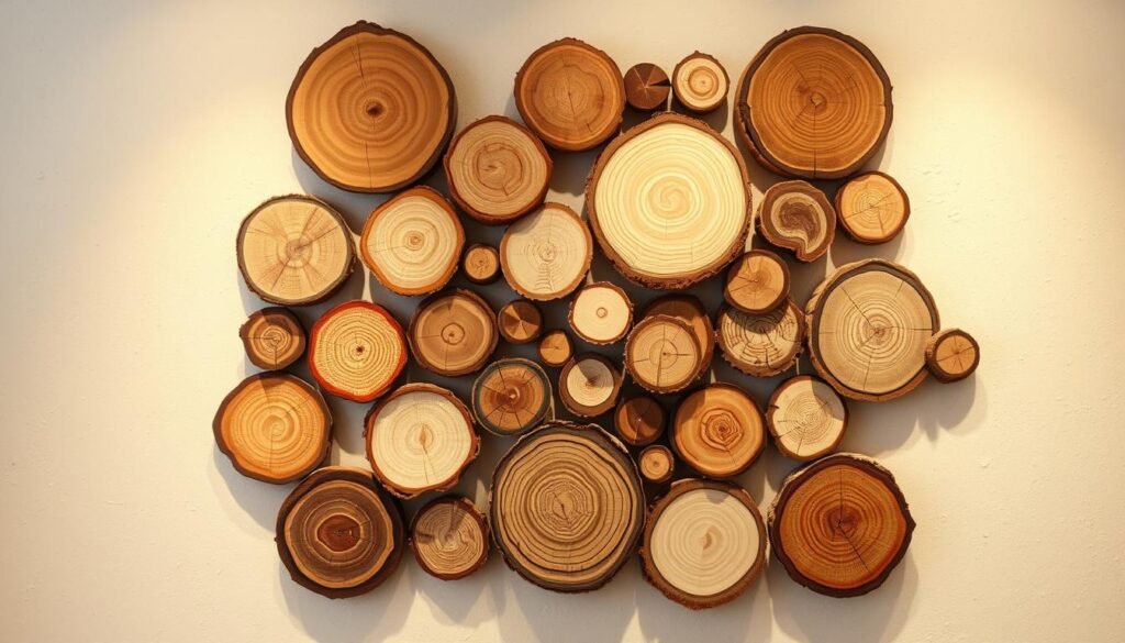 rustic wood slice wall art