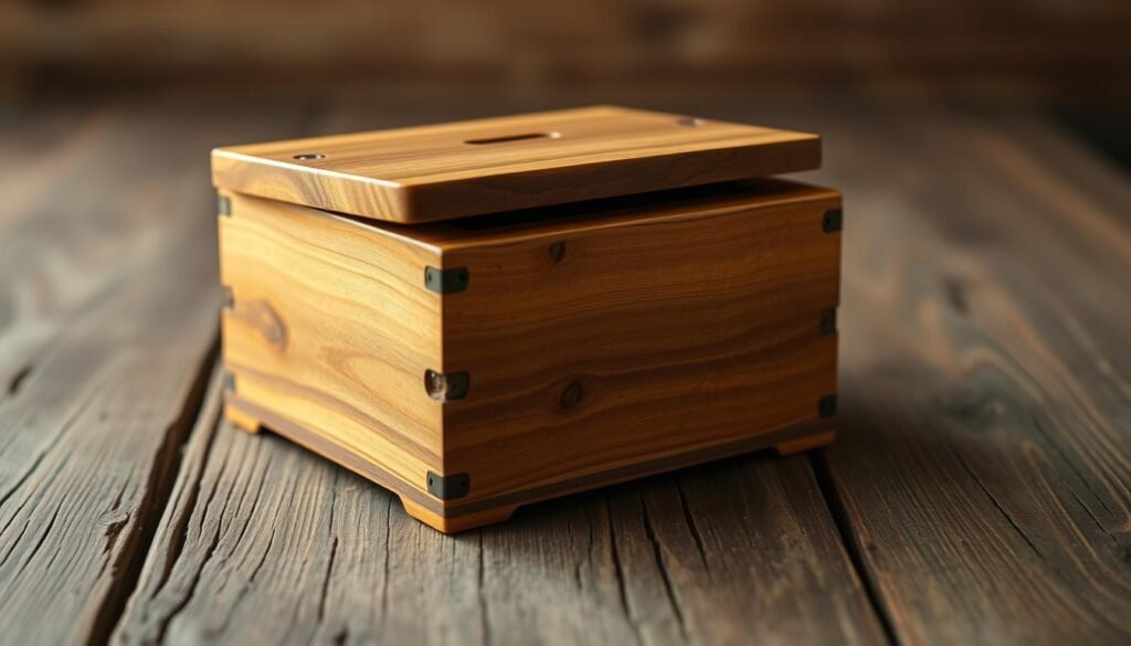 rustic wooden trinket box