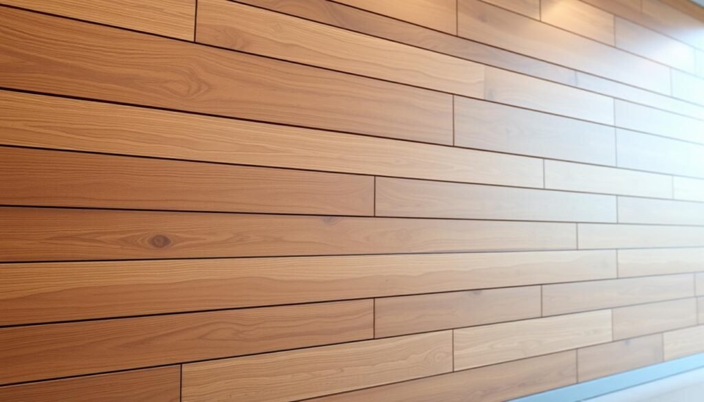 wide-plank walnut panels