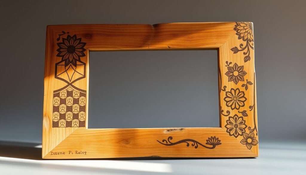 wood-burned frame