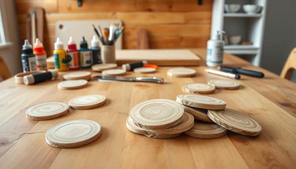wood coaster art preparation