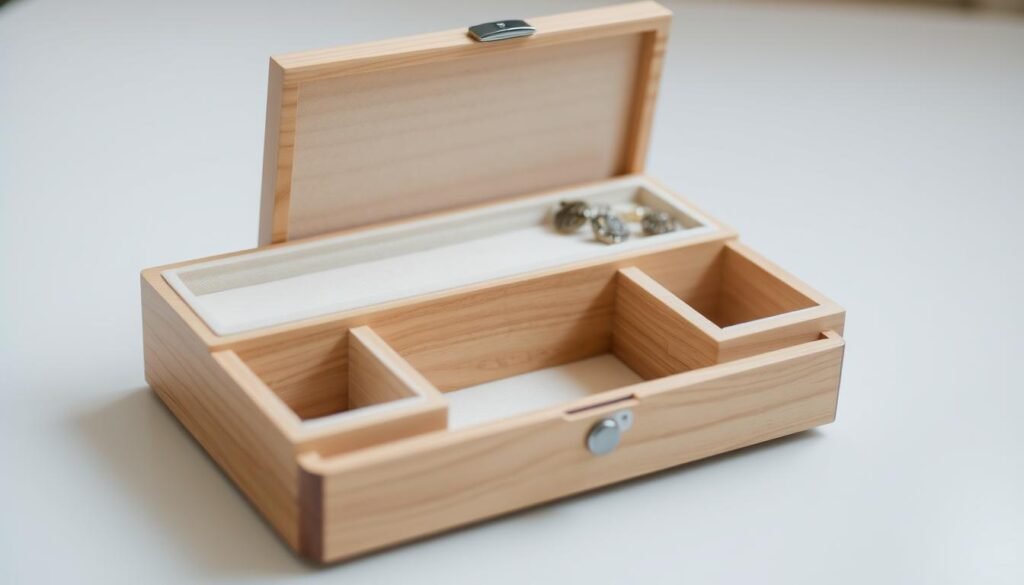 wooden jewelry travel case