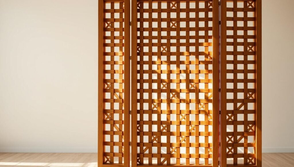 wooden lattice screen divider