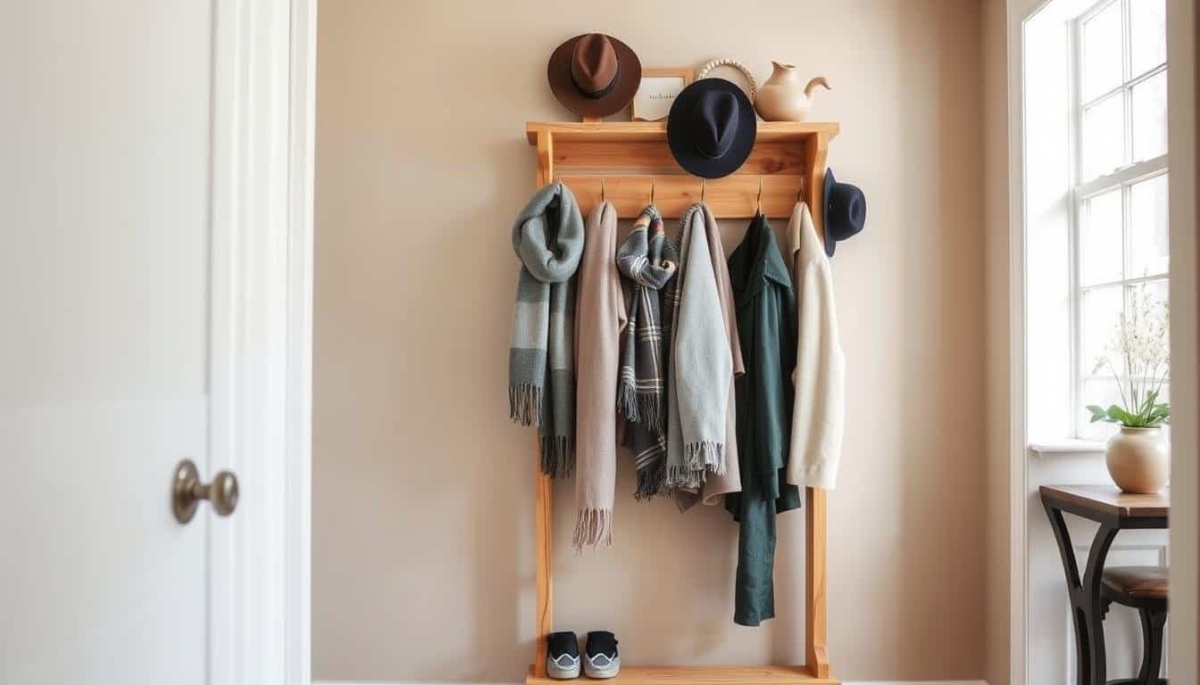 DIY Wooden Coat Hanger Rack Projects for Stylish Entryways