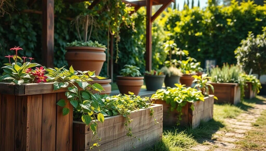 DIY wooden planters outdoor decor