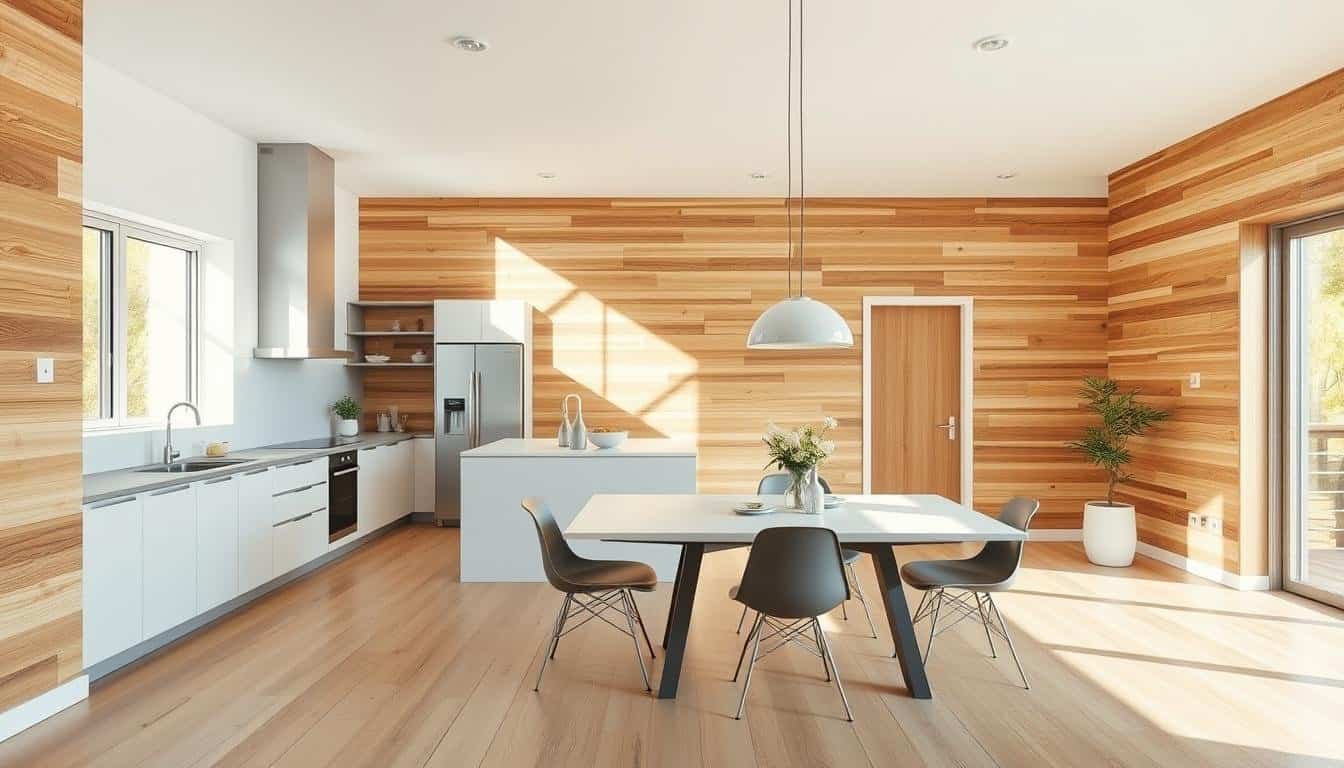 The Best Wood Wall Designs for Open Kitchen-Dining Layouts