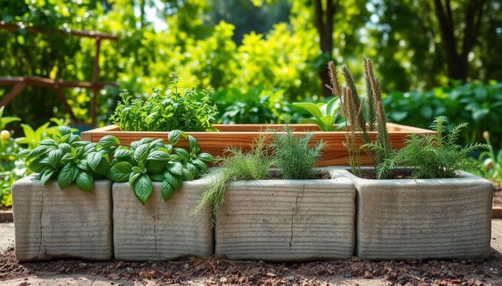 concrete block herb garden concrete block herb garden