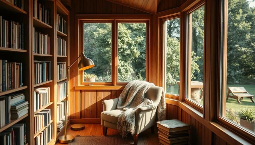 cozy wooden reading corner cozy wooden reading corner
