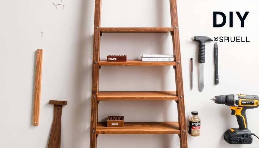 diy ladder shelf diy ladder shelf