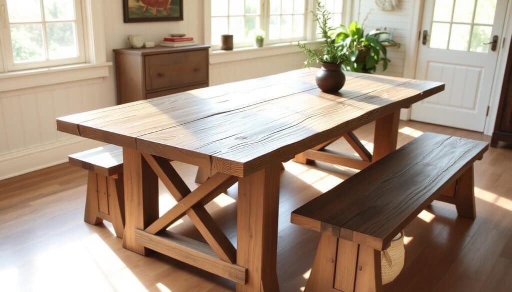 farmhouse table with matching bench set farmhouse table with matching bench set