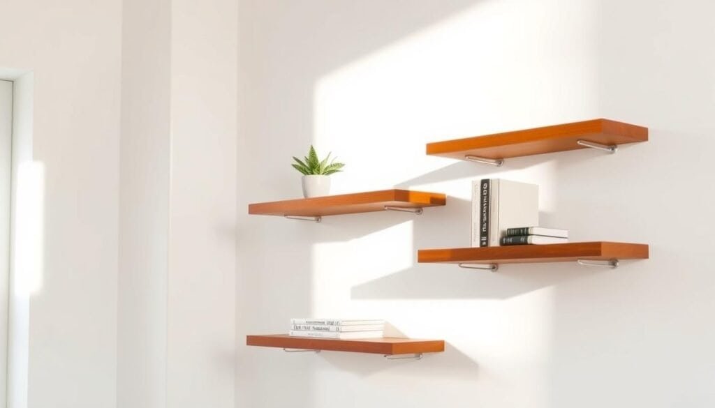 floating wooden shelves