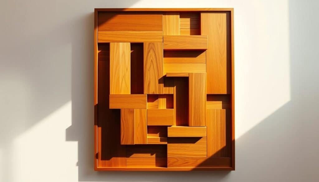 geometric wooden wall art