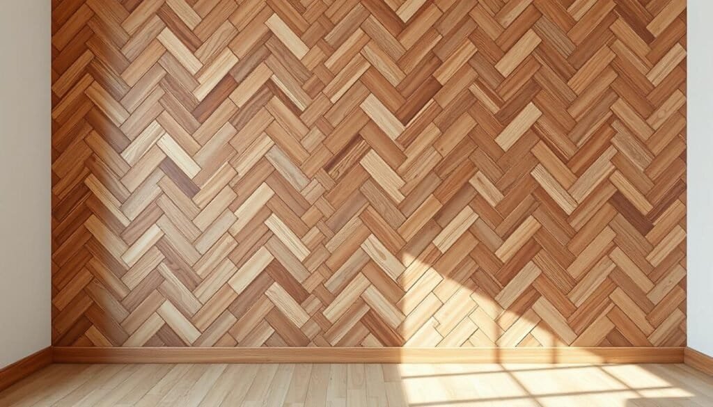 herringbone wood wall