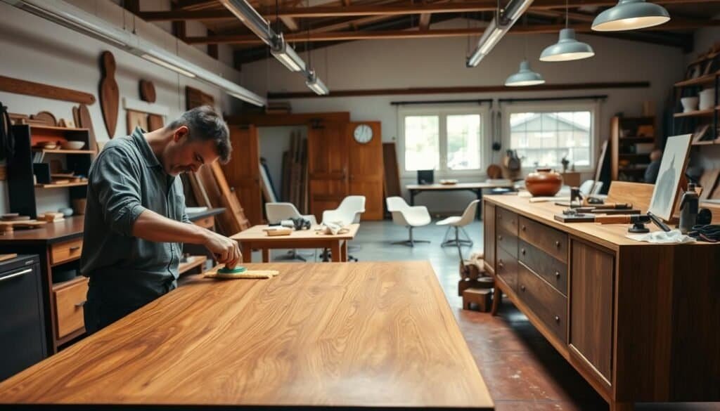 mid-century modern wood project finishing techniques
