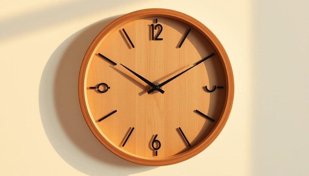 minimalist wooden wall clock