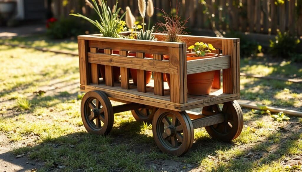 mobile wooden planter cart mobile wooden planter cart