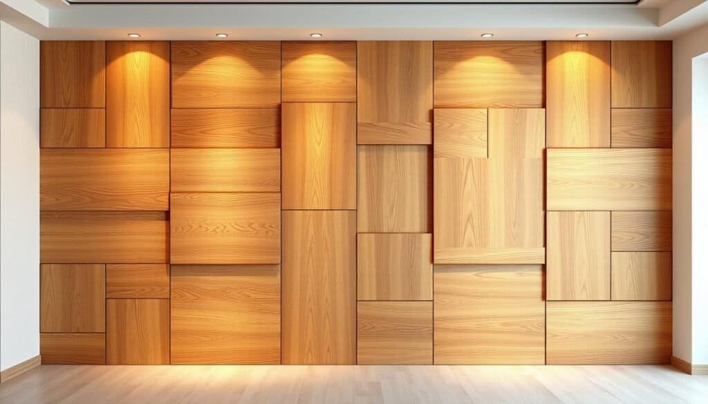 modern geometric wood wall panels