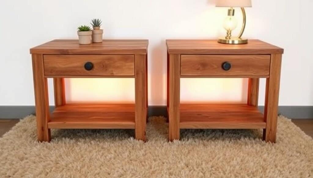 rustic bedside tables from reclaimed wood