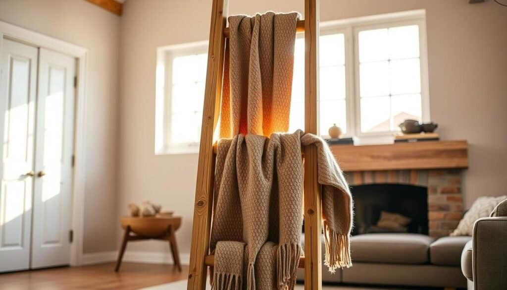 rustic blanket ladder diy rustic blanket ladder diy