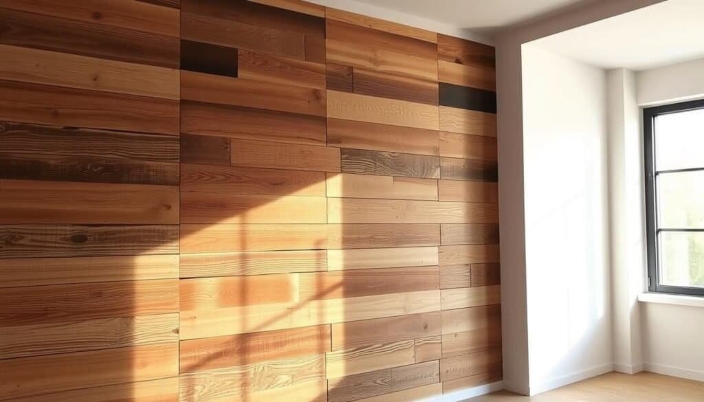 rustic reclaimed wood accent wall