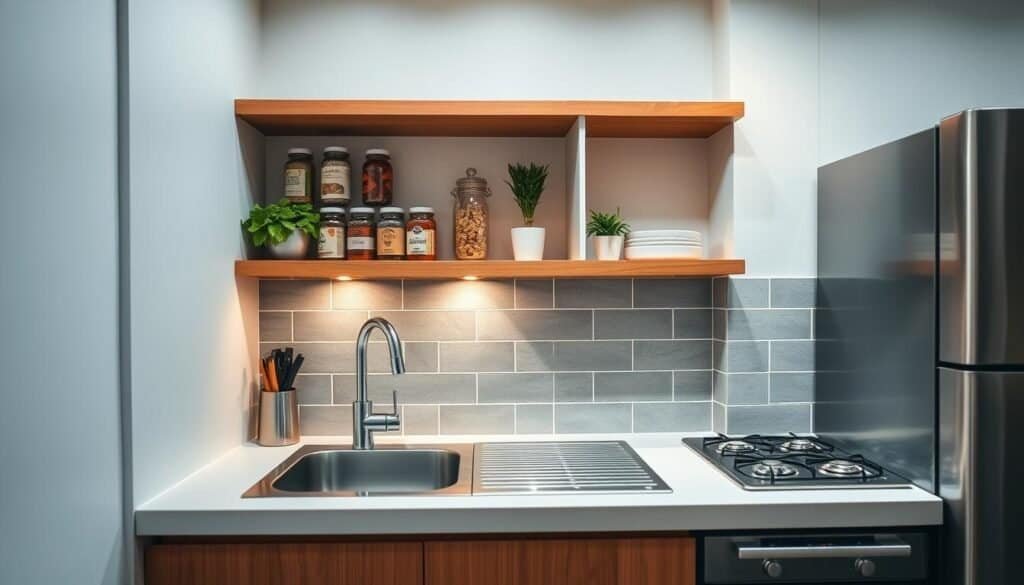 small kitchen counter organization