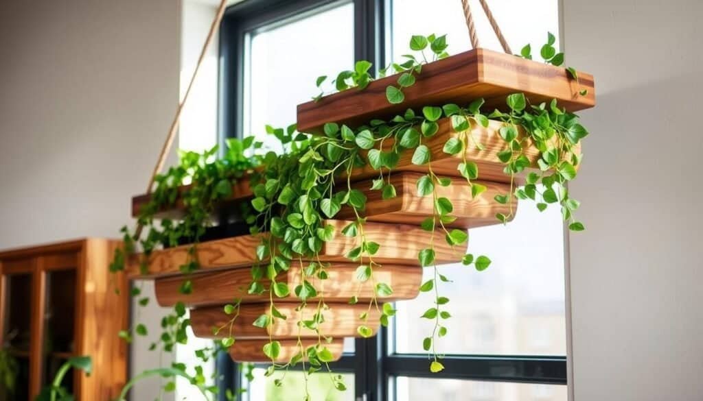 tiered wooden hanging planter tiered wooden hanging planter