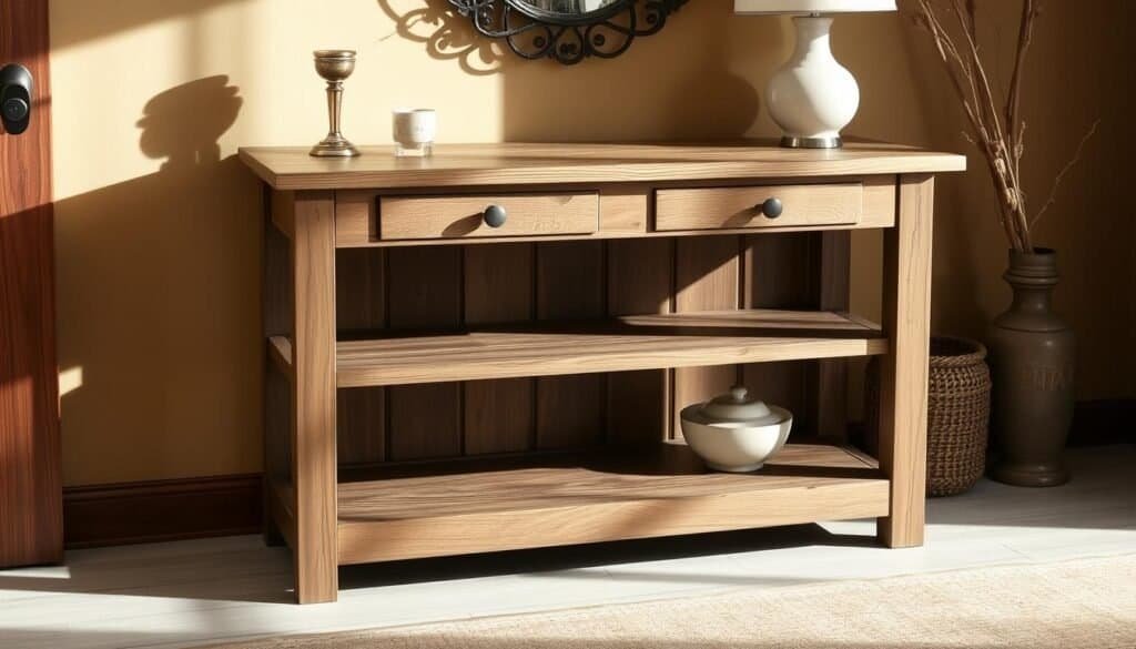 two-tier rustic console with storage two-tier rustic console with storage