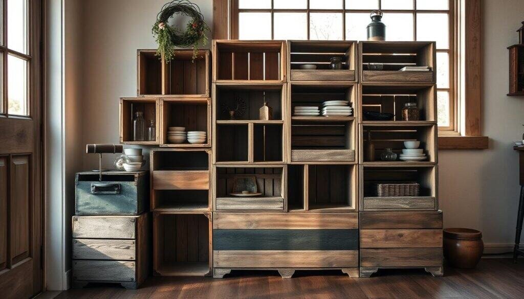 vintage-inspired wood crate storage vintage-inspired wood crate storage