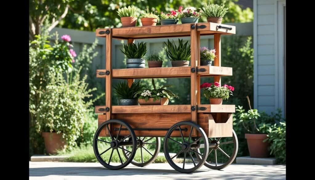 wheeled mobile tiered planter cart wheeled mobile tiered planter cart