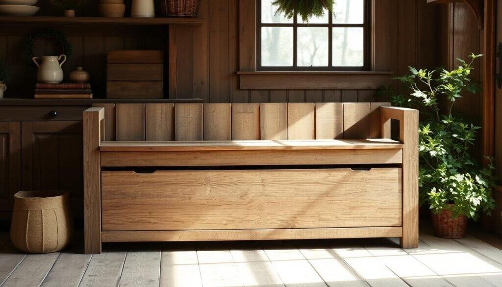 wooden bench with storage wooden bench with storage